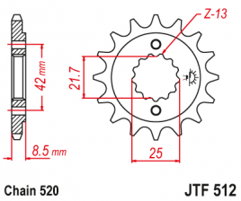 Звезда передняя JTF 512